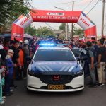 Polres Beltim Amankan Kegiatan Jalan Santai Deklarasi Salah Satu Paslon Bupati dan Wakil Bupati Kab. Beltim 2024