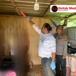 Unit Identifikasi Sat Reskrim Polres Belitung Timur dan Polsek Kelapa Kampit Olah TKP Gantung Diri di Senyubuk Kelapa Kampit