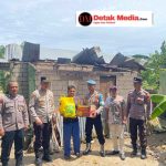 Bansos Kapolsek Dendang di Kediaman Ibu Zukia Azan Desa Dukong Kec. Simpang Pesak Kab. Belitung Timur