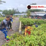 Wujudkan Lingkungan Asri, Sat Polair Polres Beltim Gelar Gotong Royong di Sungai Liang Pantai Menara