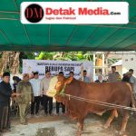 Polsek Kelapa Kampit Hadiri Penyerahan Bantuan Sapi Qurban Dari Presiden RI di Desa Senyubuk