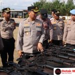 Kapolres Belitung Timur Pimpin Apel Pemeriksaan Kendaraan Dinas dan Senjata Api Dinas Personel