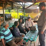 Sat Binmas Polres Beltim Sambangi Penambang dan Sampaikan Imbauan Kamtibmas